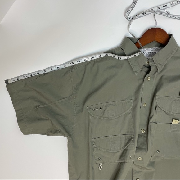 Columbia PFG Nylon Breathable S/S Button Shirt L - Picture 10 of 11